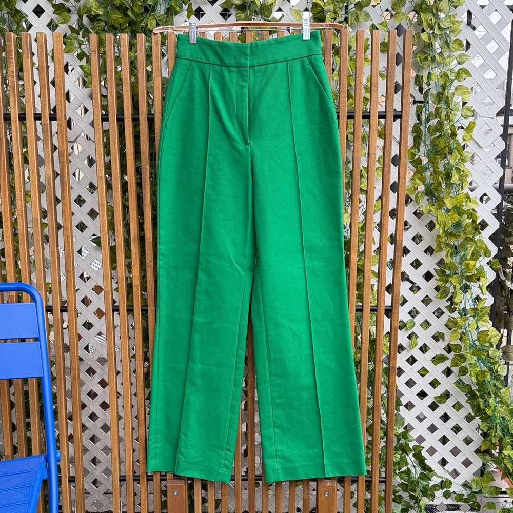 Tara Jarmon Vibrant Green Wide-Leg Pants